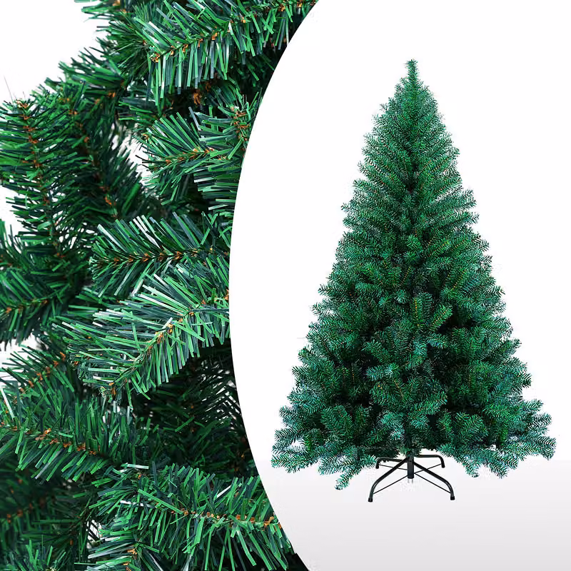 Albero di Natale artificiale Jopassy 210 cm (Ø ca. 110 cm) con ca. 1000 punte, abete in abete rosso decorato, incluso supporto in metallo per albero di Natale, montaggio rapido, pieghevole, verde