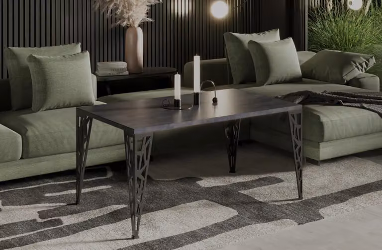 Endo-Möbel tavolino Monza 100x60x51 cm design tavolo soggiorno moderno (cemento scuro)