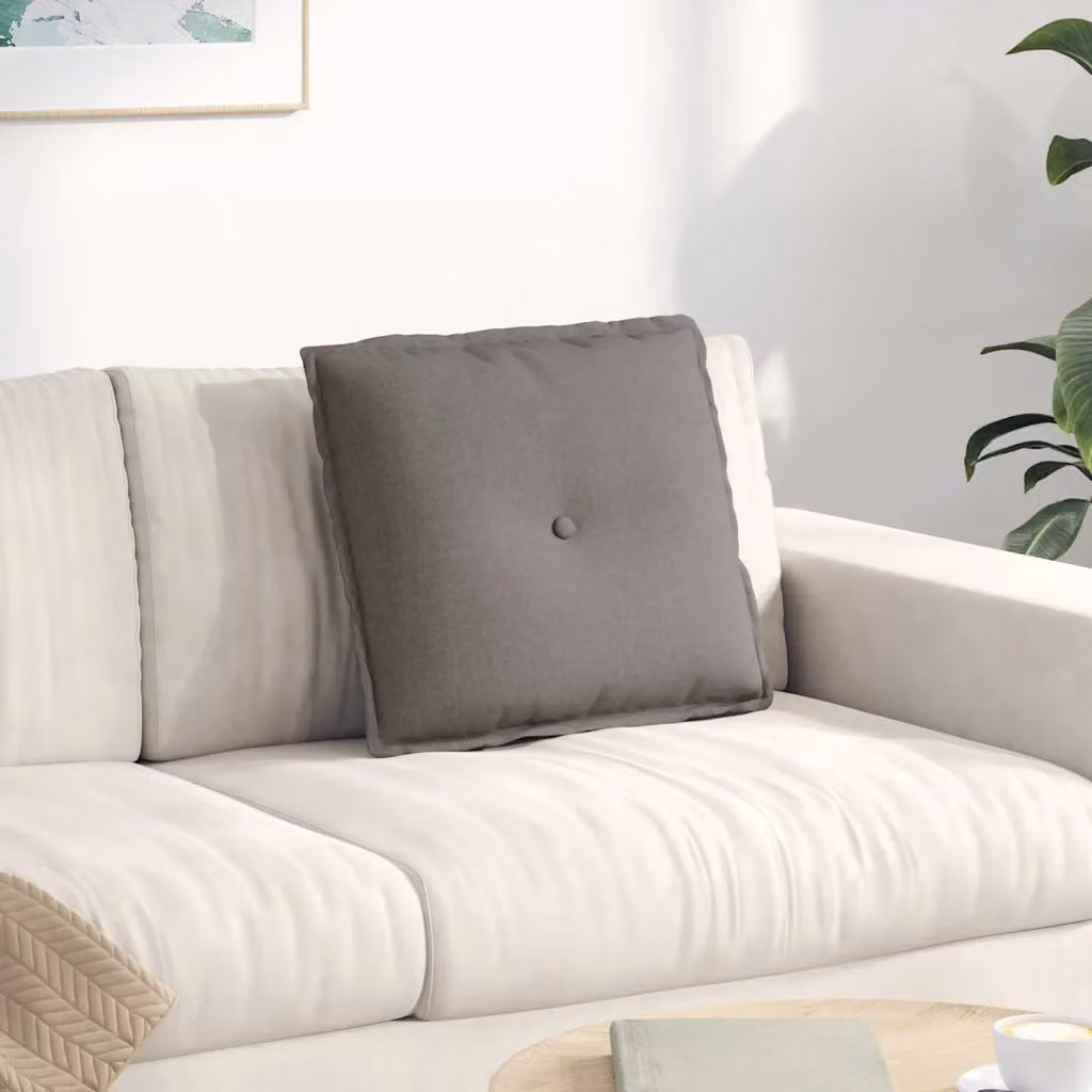 Cuscino per schiena ergonomico e sagomato vidaXL con rivestimento rimovibile in poliestere, disponibile in beige o grigio, L 50 x P 19 x H 45 cm