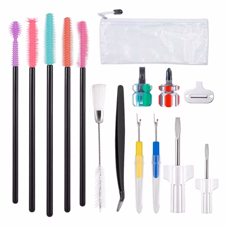 Kit di manutenzione per macchine da cucire, con spazzola e cacciavite