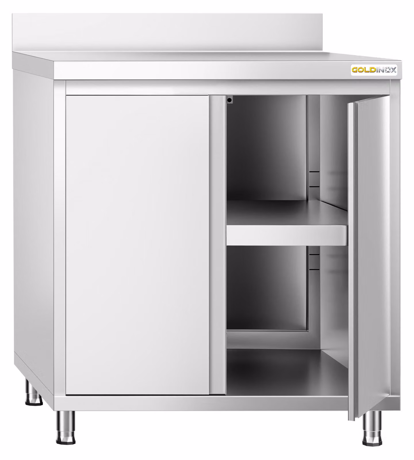 Mobiletti a pavimento in acciaio inossidabile, dimensioni 800x700 mm, modello PREMIUM - GOLDINOX