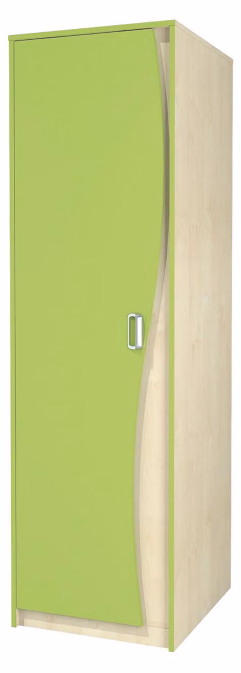 Armadio combinato con ante a battente, 54x62x183 cm, una porta, betulla/verde lime