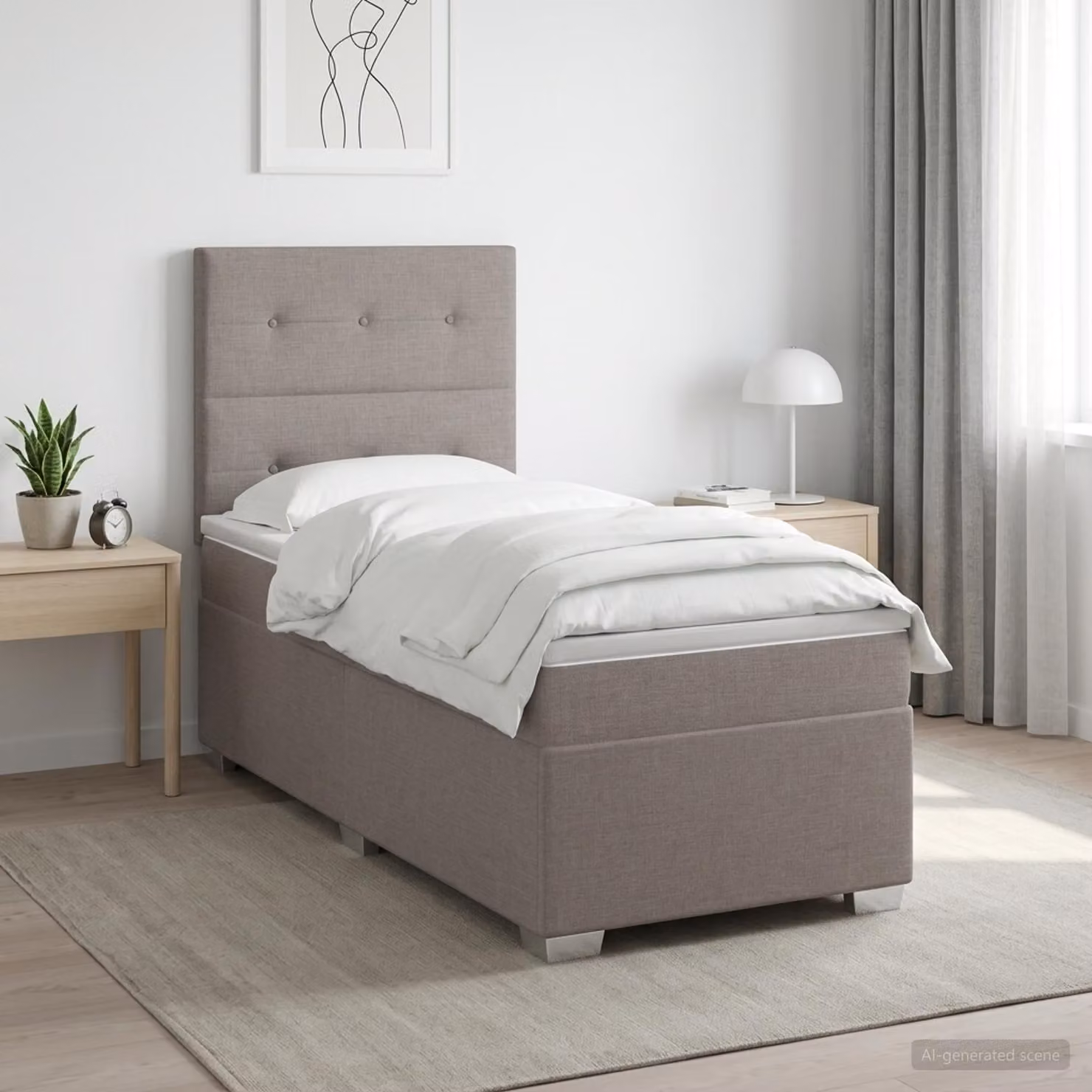 Maison Exclusive - Letto boxspring con materasso Taupe 90 x 200 cm Tessuto