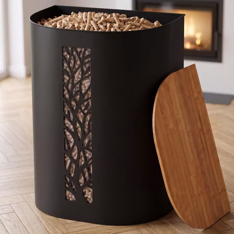 CASABEL Contenitore Pellet & Granuli con Ruote, Cap. 45kg, Motivo Albero