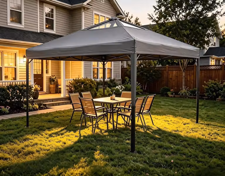Paviglione pop-up 3 x 3 metri - Tenda pieghevole / tenda da festa - Tessuto Oxford impermeabile - Tetto ventilato - Struttura in acciaio robusta - Altezza regolabile - Protezione UV - Grigio scuro