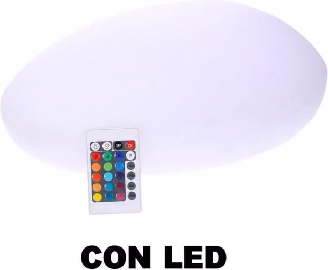 Lampada led plastica ricaricabile sassomulticolor cm 51x37h20
