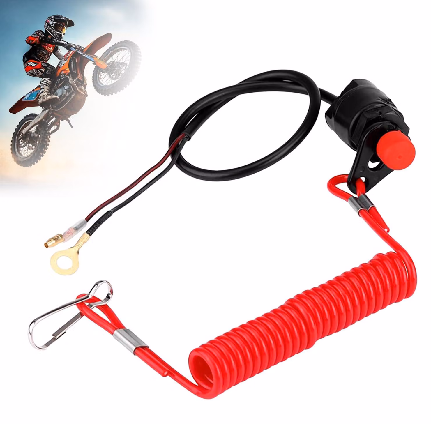 Interruttore di emergenza per motore fuoribordo, con cavo, 150 cm, grado di protezione IP67