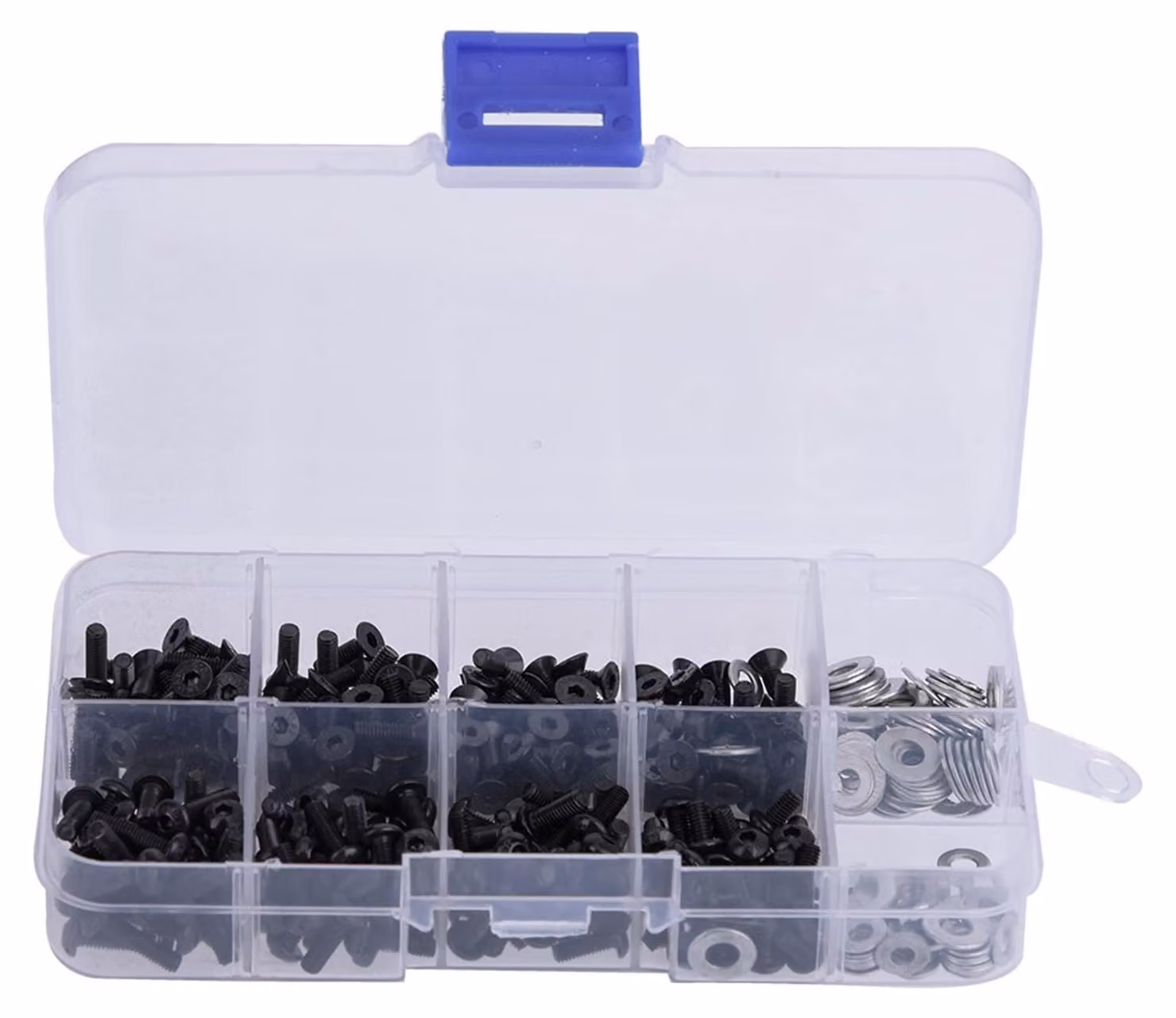 Set di viti assortite da 340 pezzi - Viti a testa piatta/tonda - Acciaio - Contenitore con accessori - 1/10 per auto radiocomandate HSP - Set di utensili - Elementi di fissaggio