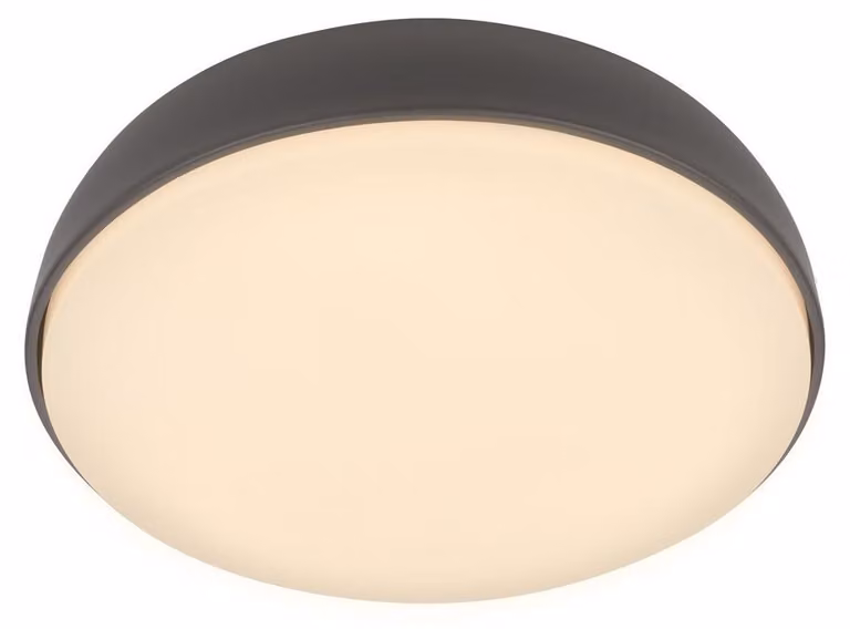 Briloner NIKAN Plafoniera LED, colore della luce bianco caldo, antracite, Ø28,5 x 7,6 cm