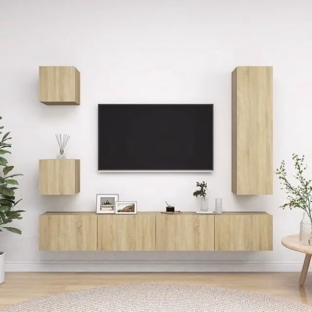 Set di Mobili TV 5 pz Rovere Sonoma in Legno Multistrato 3079012
