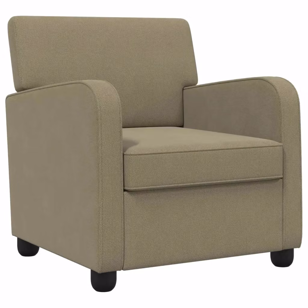 Poltrona moderna in velluto vidaXL color beige e marrone con braccioli per soggiorno e camera da letto – 2