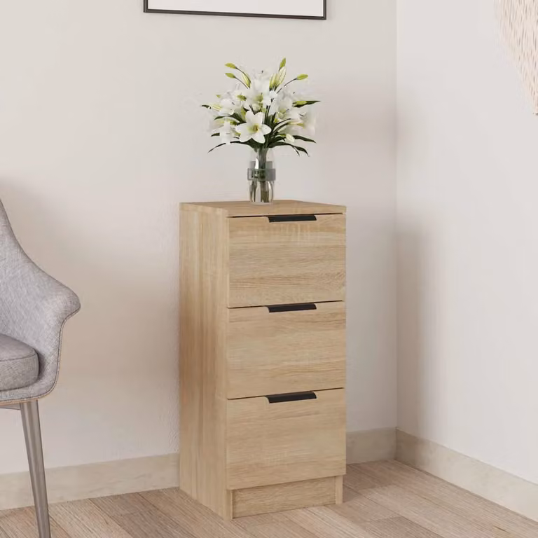 Credenza moderna vidaXL in legno multistrato e MDF, colore rovere sonoma, L/P/H: 30 x 30 x 70 cm
