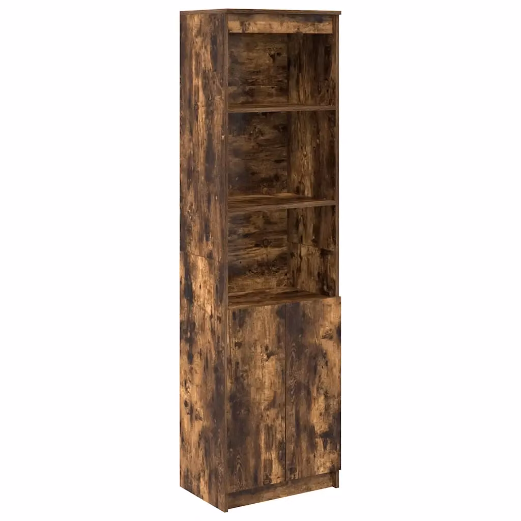 Credenza a parete vidaXL in legno rovere marrone con ante a battente e ripiani interni L/P/H: 50 x 35 x 180 cm – 2