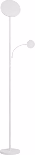 Lampada da terra a LED BELIANI bianca con base in metallo e telecomando, dimmerabile, stile moderno con diffusore a sfera, luce bianca calda, H: 182 cm