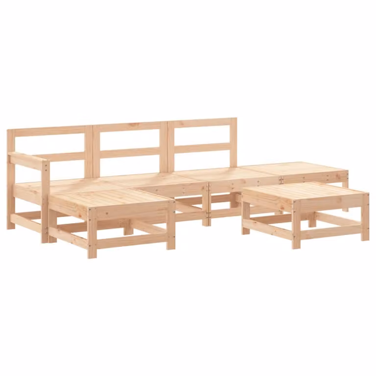 Set Salotto da Giardino 6 pz in Legno Massello di Pino