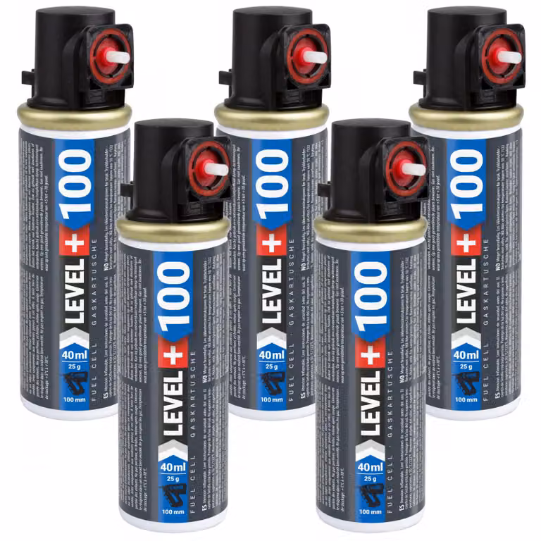 Cartuccia di ricambio LEVEL+ per chiodatrice, confezione da 5 pezzi, cartuccia da 100 mm, 40 ml, L+100