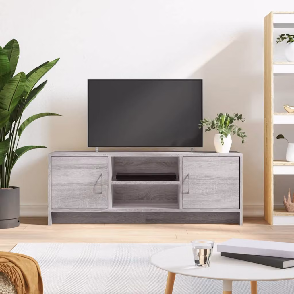 vidaXL Mobile Porta TV Grigio Sonoma in Legno Multistrato e MDF L 102 cm x P 30 cm x H 37,5 cm
