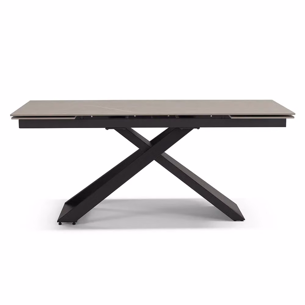 Tavolo da pranzo allungabile HIDRA Redokasa con top in grès ceramico grigio opaco e struttura in metallo, design moderno per cucina e soggiorno, L: 180 cm, P: 90 cm, estensibile fino a 260 cm – 2