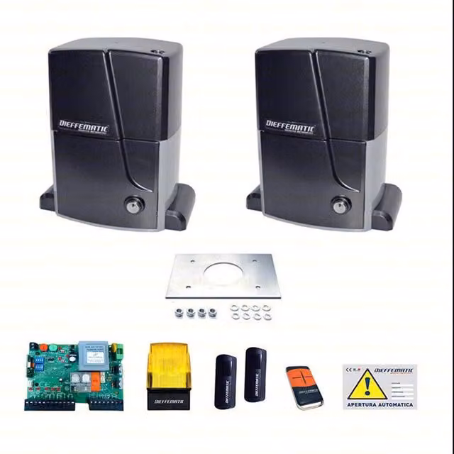 Kit di 2 Motori per Automazione Cancello Scorrevole a Doppia Anta DFM 230V fino a 2000kg Colore Nero