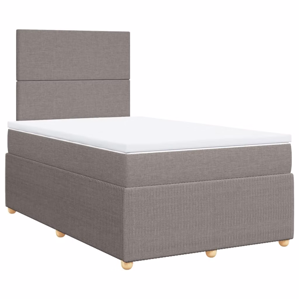 Giroletto a Molle con Materasso Tortora 120x190 cm in Tessuto