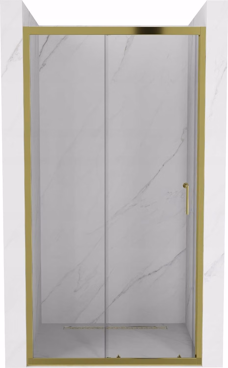 Mexen Apia porte doccia scorrevoli 100 cm, trasparente, dorato - 845-100-000-50-00