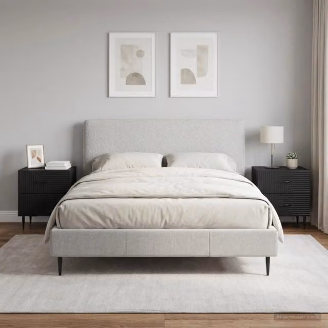 Set di 2 Armadi da Notte vidaXL Moderni in Nero Opaco L/P/H: 43 x 34,5 x 47,5 cm – 1