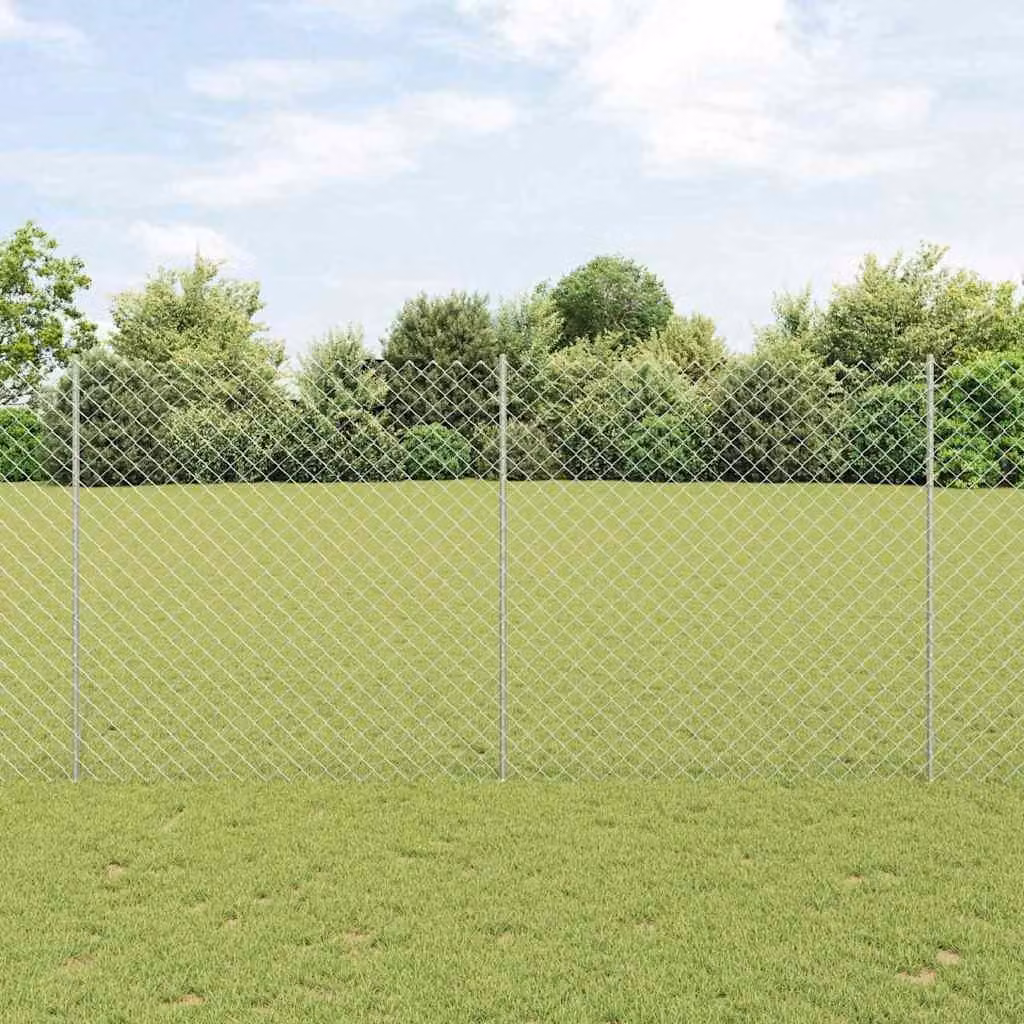 Maison Exclusive - Recinzione con Posto Argento 1,5 x 10 m Acciaio