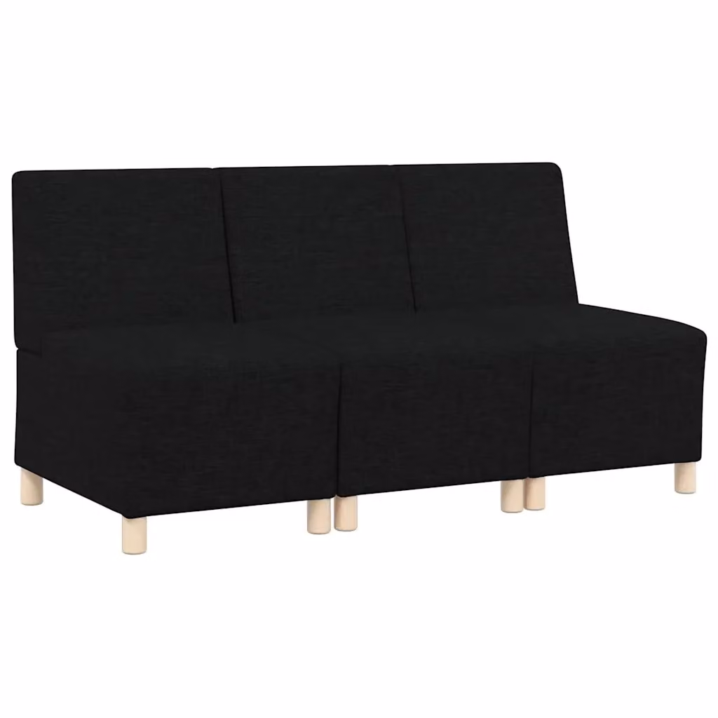 Set di divano modulare vidaXL in tessuto nero, 3 pezzi – 2