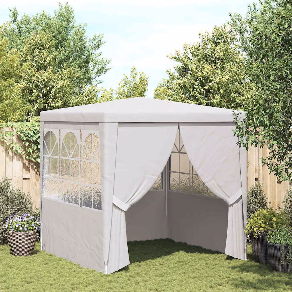 Maison Exclusive - Tenda da festa professionale con pareti laterali, dimensioni 2,5x2,5 m, colore bianco, grammatura 90 g/m²