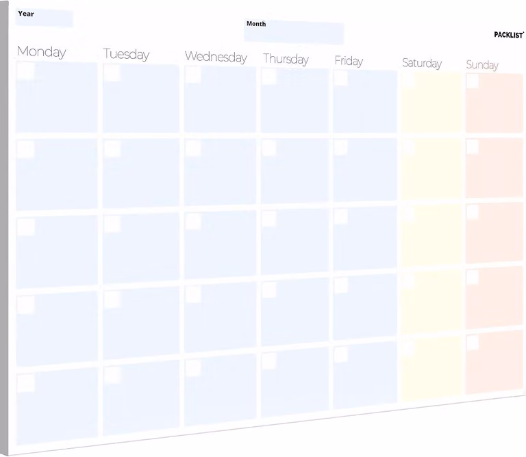 Pianificatori mensili A4, calendari perenni, 25 fogli, per l'organizzazione