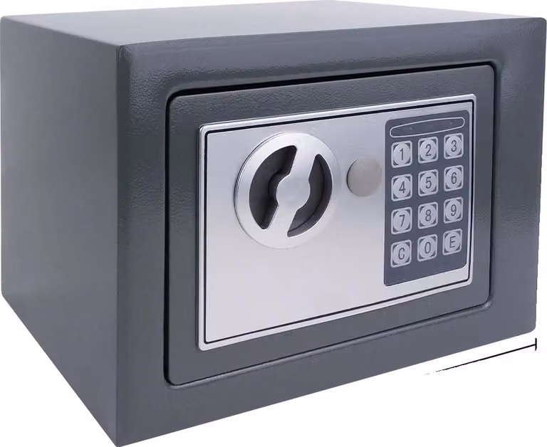 Sicuro, tipo digitale/blocco, PIN elettronico e chiave di esclusione, robusta struttura in acciaio, GRIGIO 4,6L