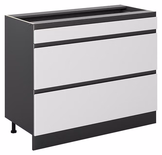 Mobiletto base per cucina Vicco R-Line Bianco/Antracite 100 cm senza piano di lavoro, Model 71598