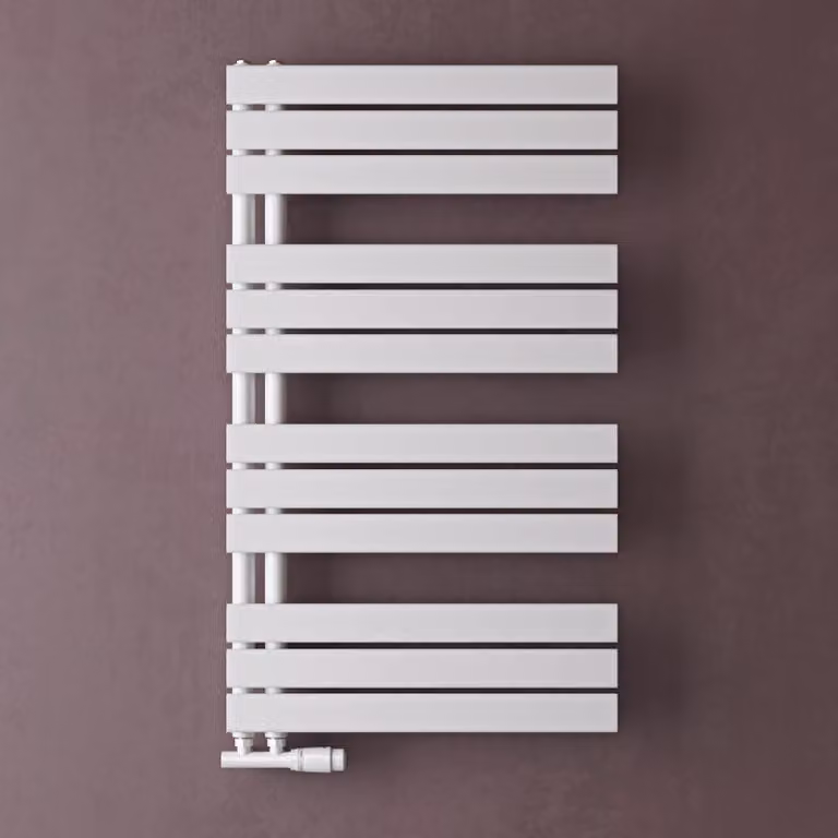 doporro Radiatore da Bagno 104x60cm, Radiatore Piatto Termoarredo da Bagno Riscaldamento Elettrico o da Acqua Calda FN Portasciugamani in Acciaio, Bianco