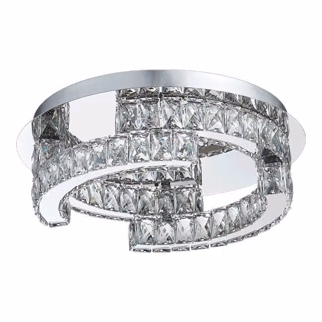 Plafoniera LED SANTANA 24W, 4000K, argento/chiaro, Ø: 45 H: 14 cm