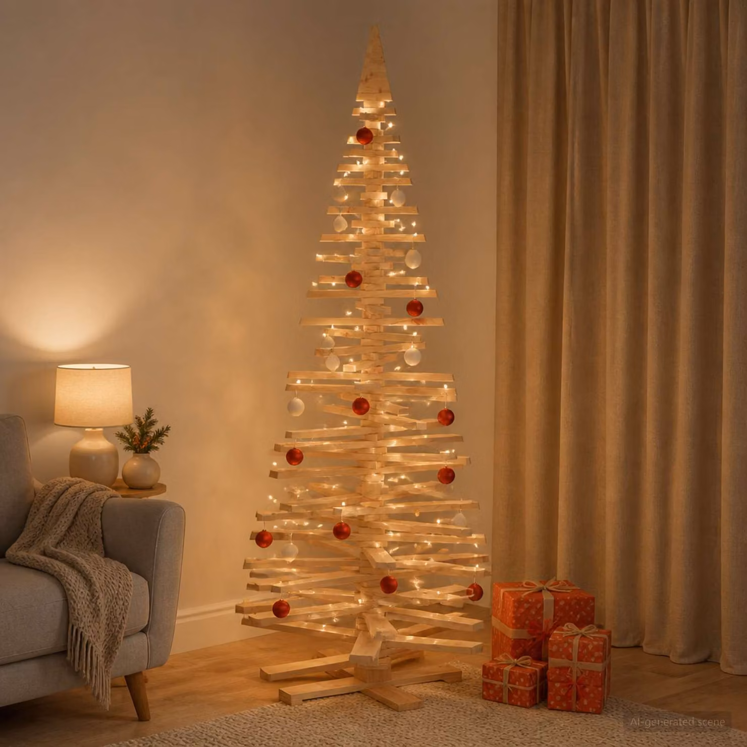 vidaXL Albero di Natale in legno KOTKA 240 cm Legno Massello di Pino