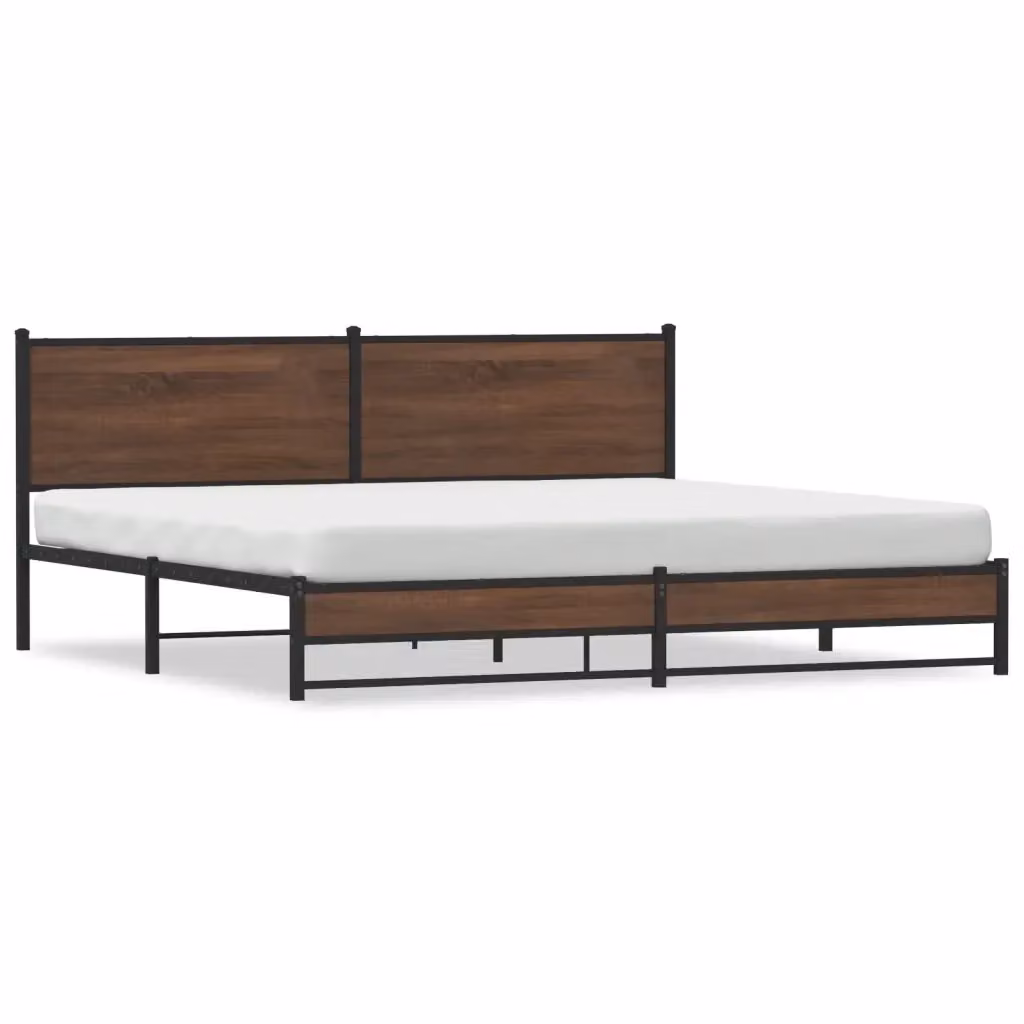 Giroletto vidaXL in metallo e legno color rovere marrone L: 198 cm, P: 207 cm, H: 91,5 cm – 2