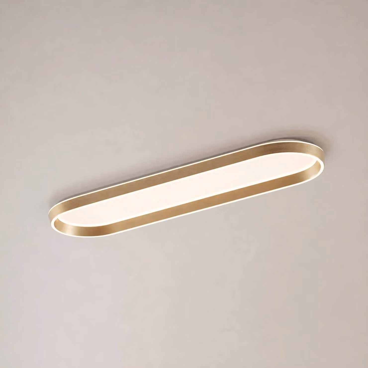 Plafoniera soffitto Rylan Lucande, dimmerabile, Ottone / Oro, Soggiorno / Sala da pranzo, Metallo, Moderno, Plafoniera