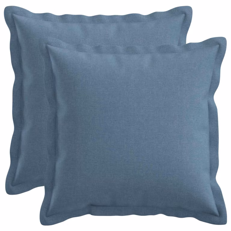 Set di 2 federe vidaXL HOUTEN blu jeans, forma quadrata, L/P: 45 x 45 cm