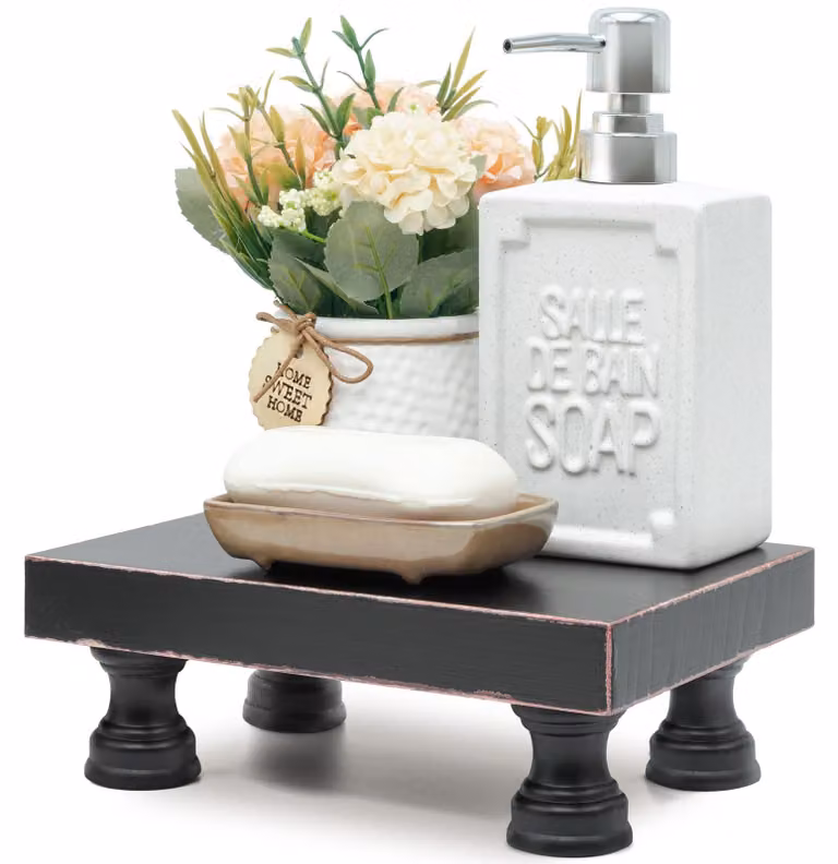 Alzata in legno decorativa per cucina e bagno