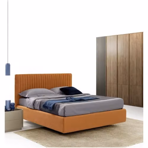 Letto matrimoniale imbottito con testata trapuntata Martin