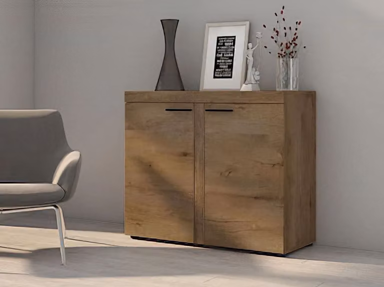 Cassettiera stretta con ante THISE - rovere lefkada
