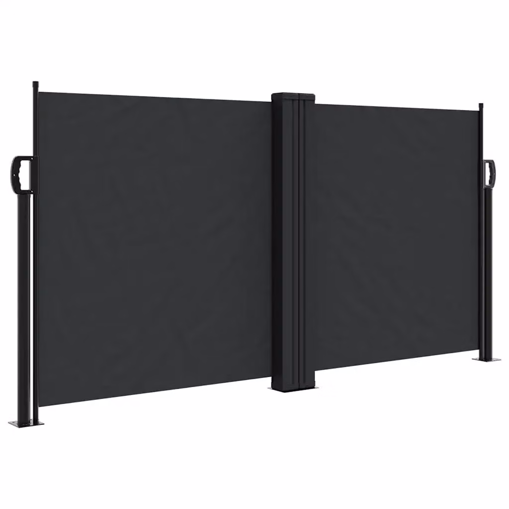 Tenda da sole laterale retrattile vidaXL in poliestere nero L: 1200 cm, H: 120 cm – 2
