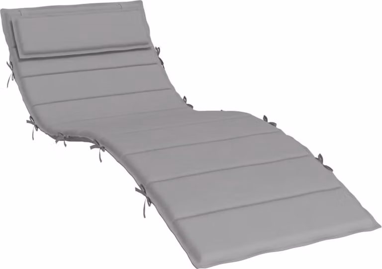 Cuscino per Lettino Grigio 180x60x4 cm in Tessuto Oxford