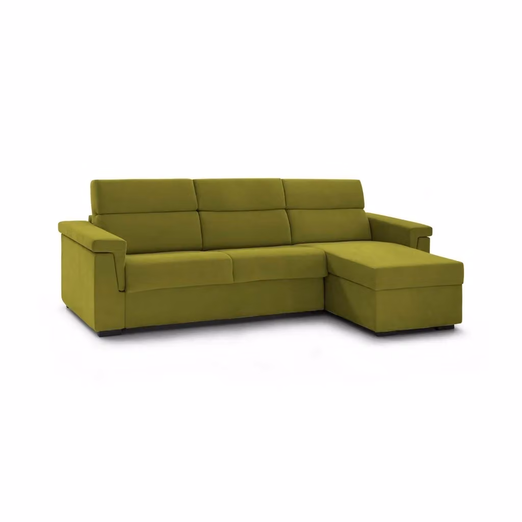 Divano angolare DMORA Cintano in tessuto verde con penisola reversibile e coperture rimovibili Made in Italy L/P/H: 285 x 160 x 45 cm – 2