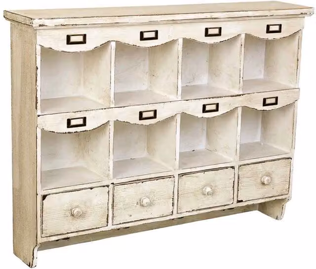 Scaffale in legno beige 99,5x21,5x75h cm