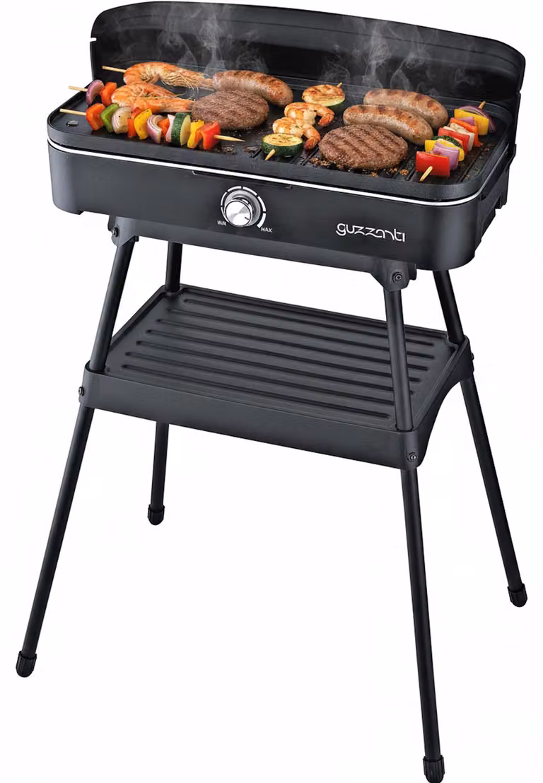 Guzzanti GZ 342, 2200 W, Grill, Elettrico, Nero, Quadrato, Acciaio