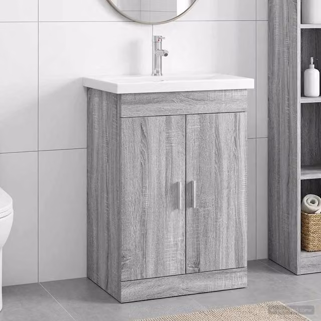 Set di mobili per il bagno Sonoma grigio 61 x 40 x 84,5 cm 3404355