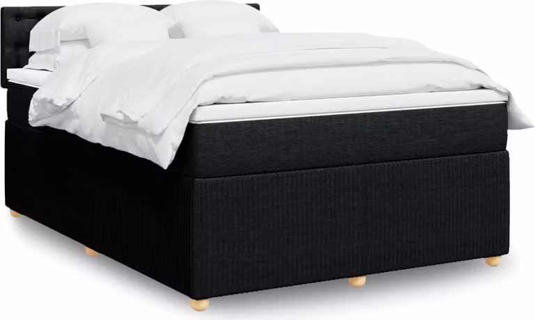 Maison Exclusive - Letto boxspring con materasso nero 140x200 cm Tessuto