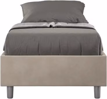 Letto Sommier imbottito Singolo 80x210 cm Azelia - Senza rete,Microfibra,Sabbia
