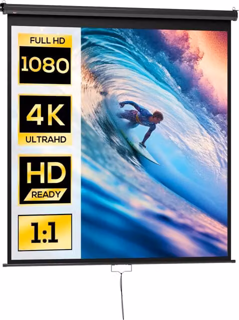 Schermo di proiezione 178 x 178 cm 99 pollici 1:1 HD 4K per proiettore a parete e soffitto per home cinema e ufficio